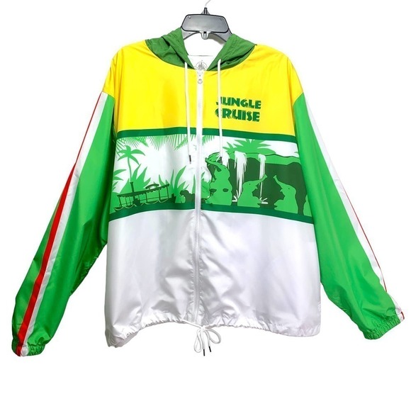Disney Parks Magic Kingdom Jungle Cruise Hooded Windbreaker Jacket NWT Plus 3X - Picture 2 of 15